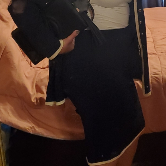 St Johns Collection Navy textured skirt - Picture 5 of 5